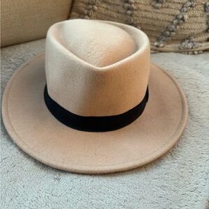 Ecote Beige camel colored Fedora with Black Band